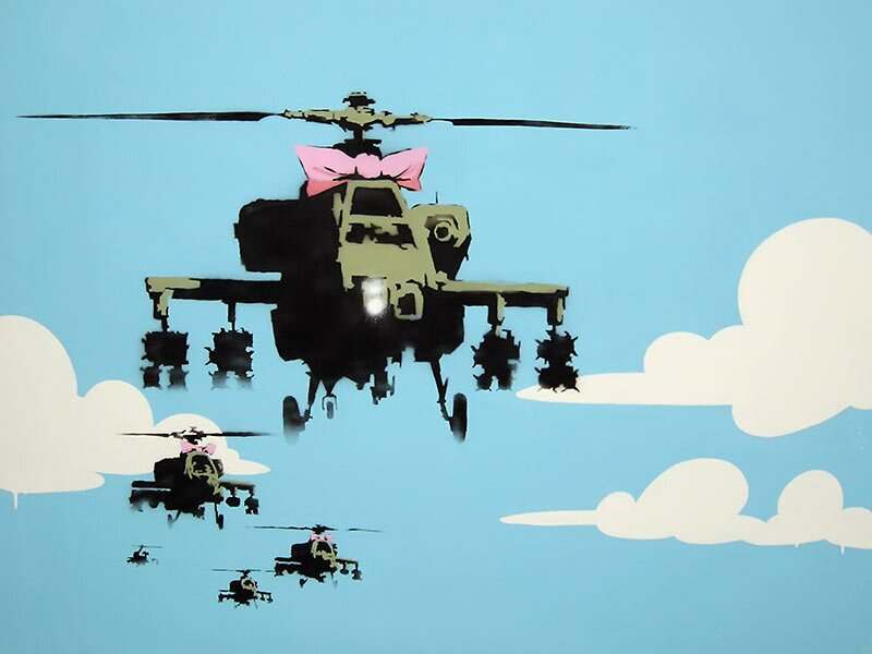 happy wallpapers. happy helicopters banksy