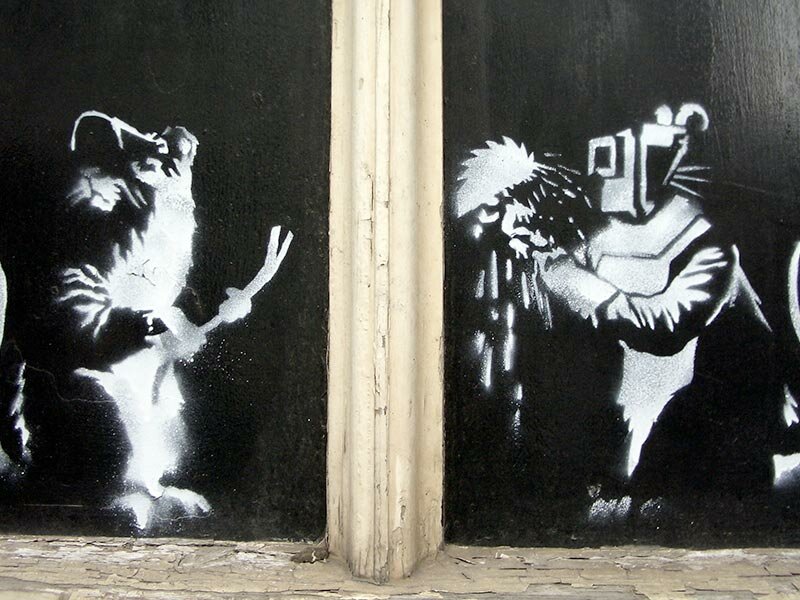 Welding Rats banksy wallpaper