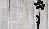 balloon girl flying banksy wallpaper